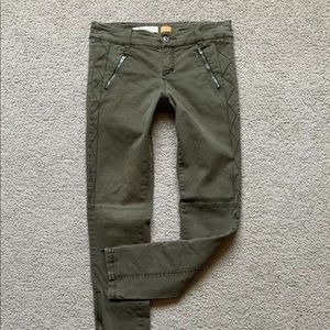 Anthropologie Pilcro Ankle Zipped Skinny Jeans Size 2 olive Green Moto Pant